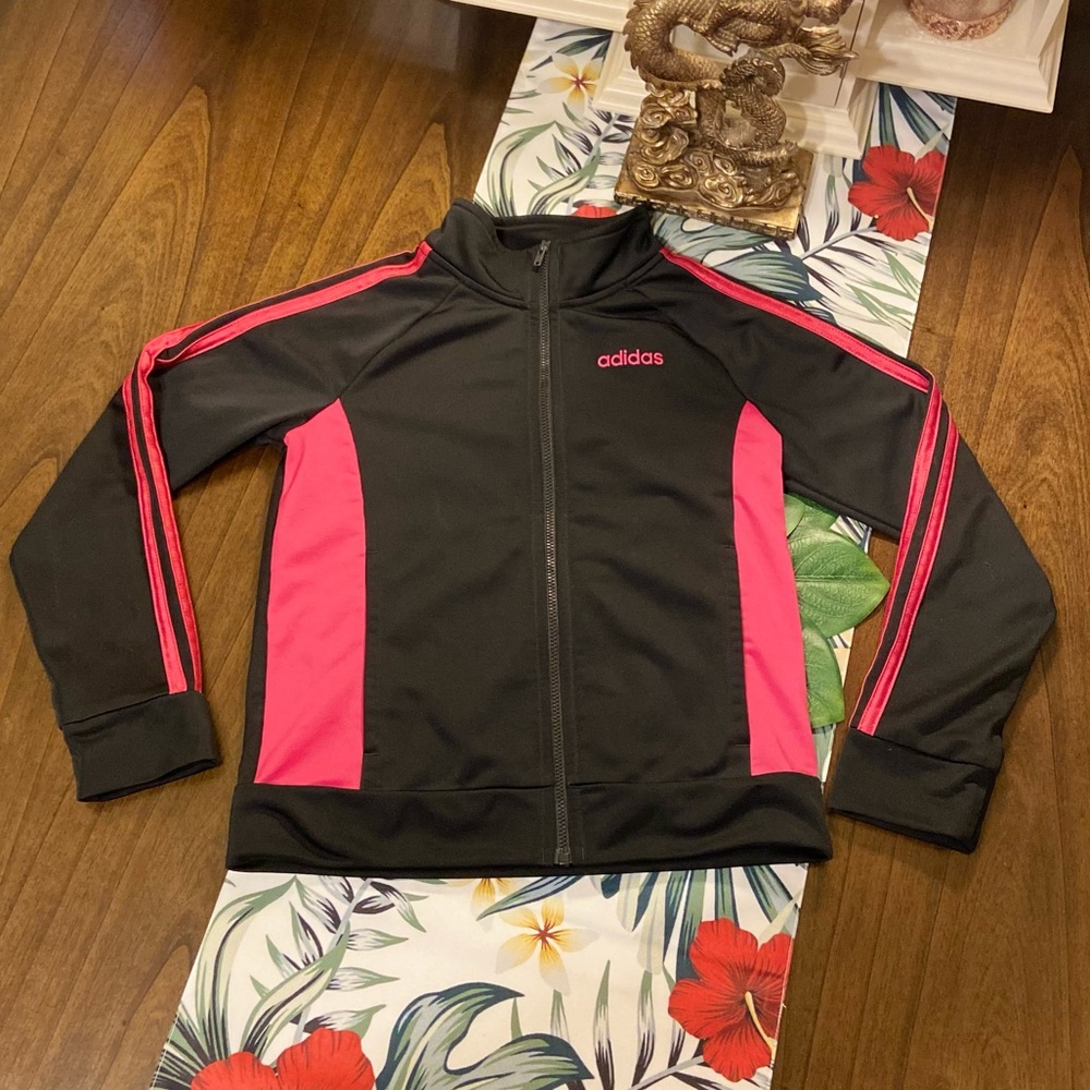 Girls Adidas Light Weight Zip Up Jacket